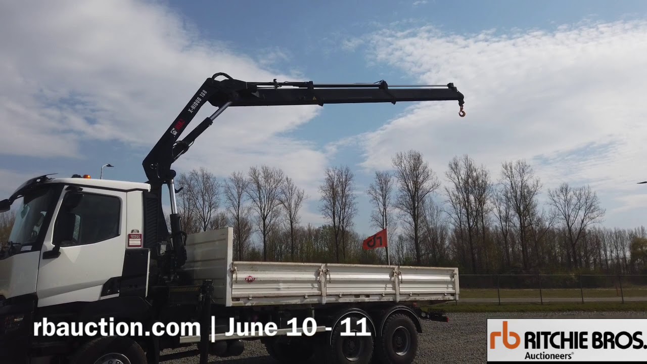 2016 RENAULT K460 6x6 Flatbed Truck w/Crane