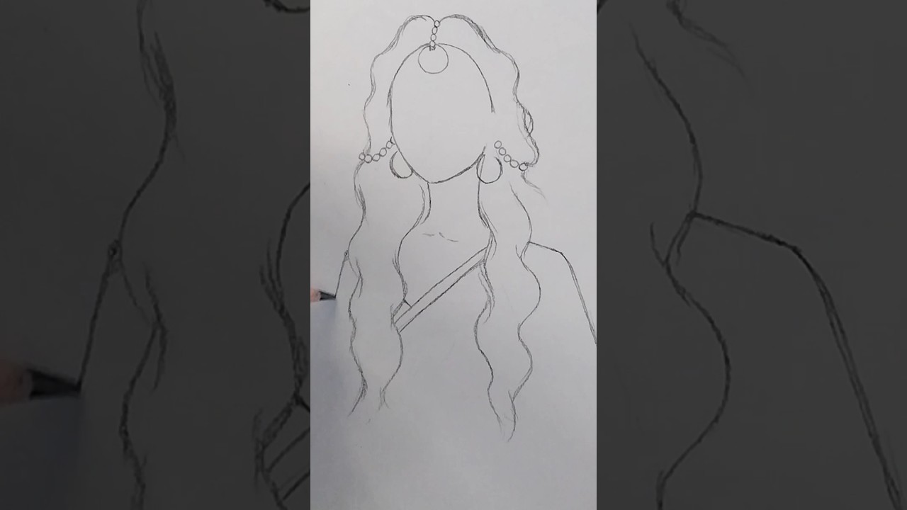 Part 1- Beautiful Indian Woman Drawing♥️ 