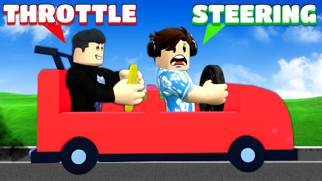 TWO PEOPLE CONTROL ONE CAR in Roblox!