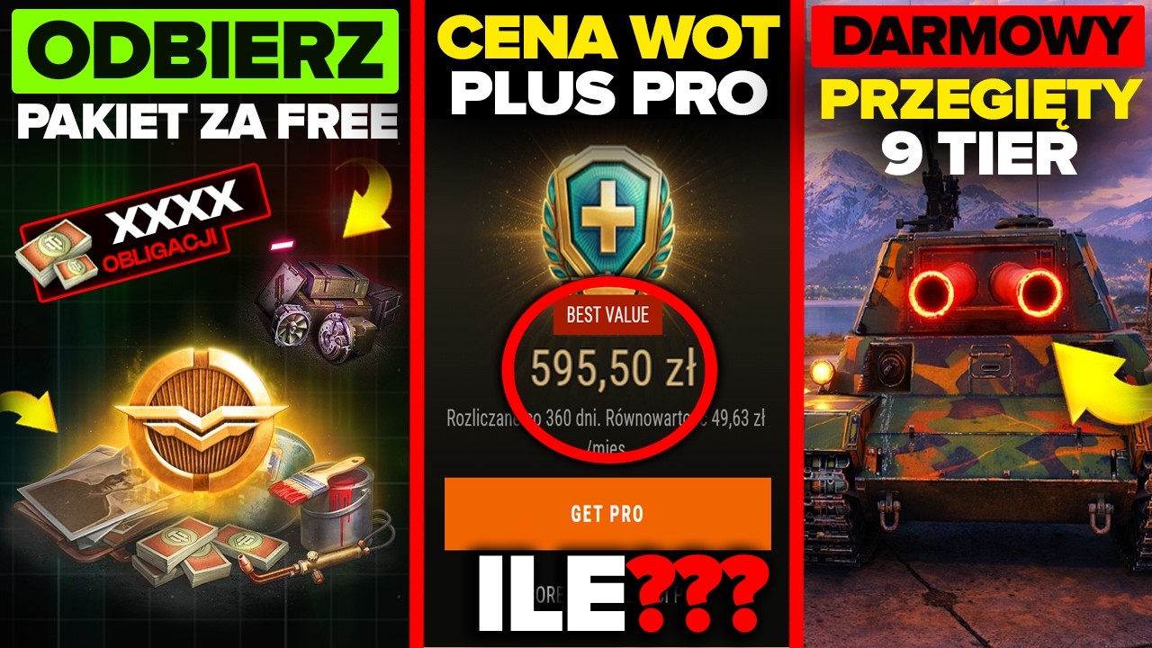 ODBIERZ OBLIGACJE! NOWY DARMOWY PRZEGIĘTY 9 TIER! KOSMICZNA CENA WOT PLUS PRO