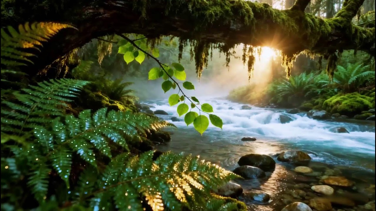 Gentle Stream Sounds, Birds Chirping, Forest Sounds for Sleep, Study, Focus