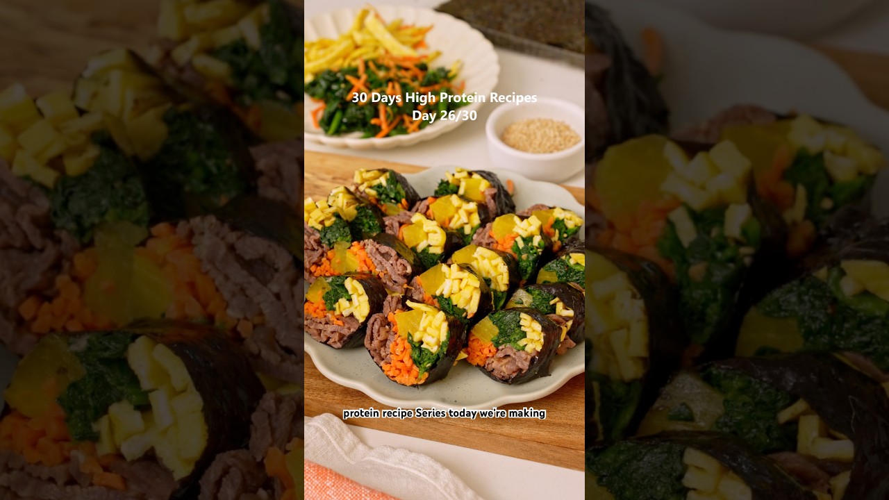 Day 26 of 30 Day High Protein Recipes: KOREAN GIMBAP (seaweed roll) without rice.