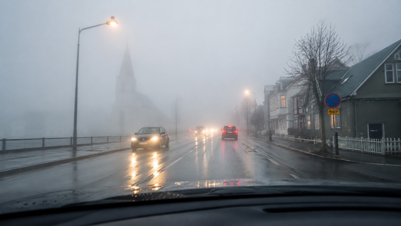 LIVE: Reykjav&iacute;k Vanishes in Thick Fog | Iceland Drive