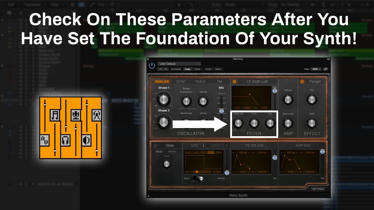 Retro Synth Tutorial (Logic Pro X) | Additional Wave Shape And Filter Modulation Parameters