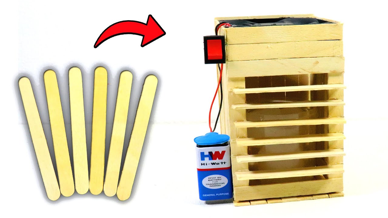 How to Make a Mini Air Cooler with Popsicle Sticks at Home | DIY Science Project