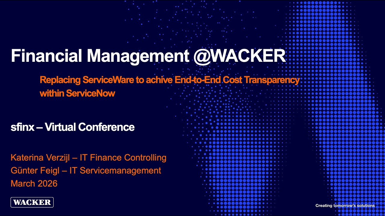 PlanHorizon sfinx Conference 2026: How Wacker Replaced Serviceware with sfinx