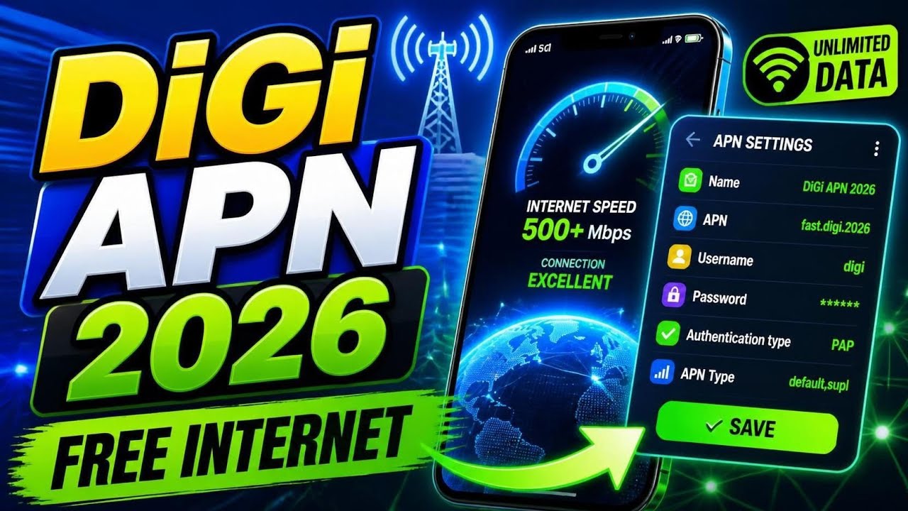 digi free apn internet 2026 for unlimited all networks