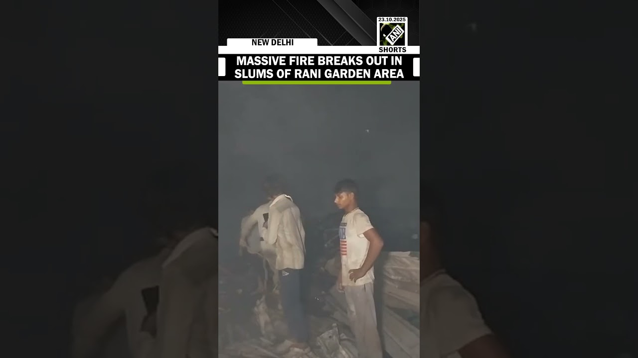 Fire breaks out in the slums of Rani Garden area in Geeta Colony