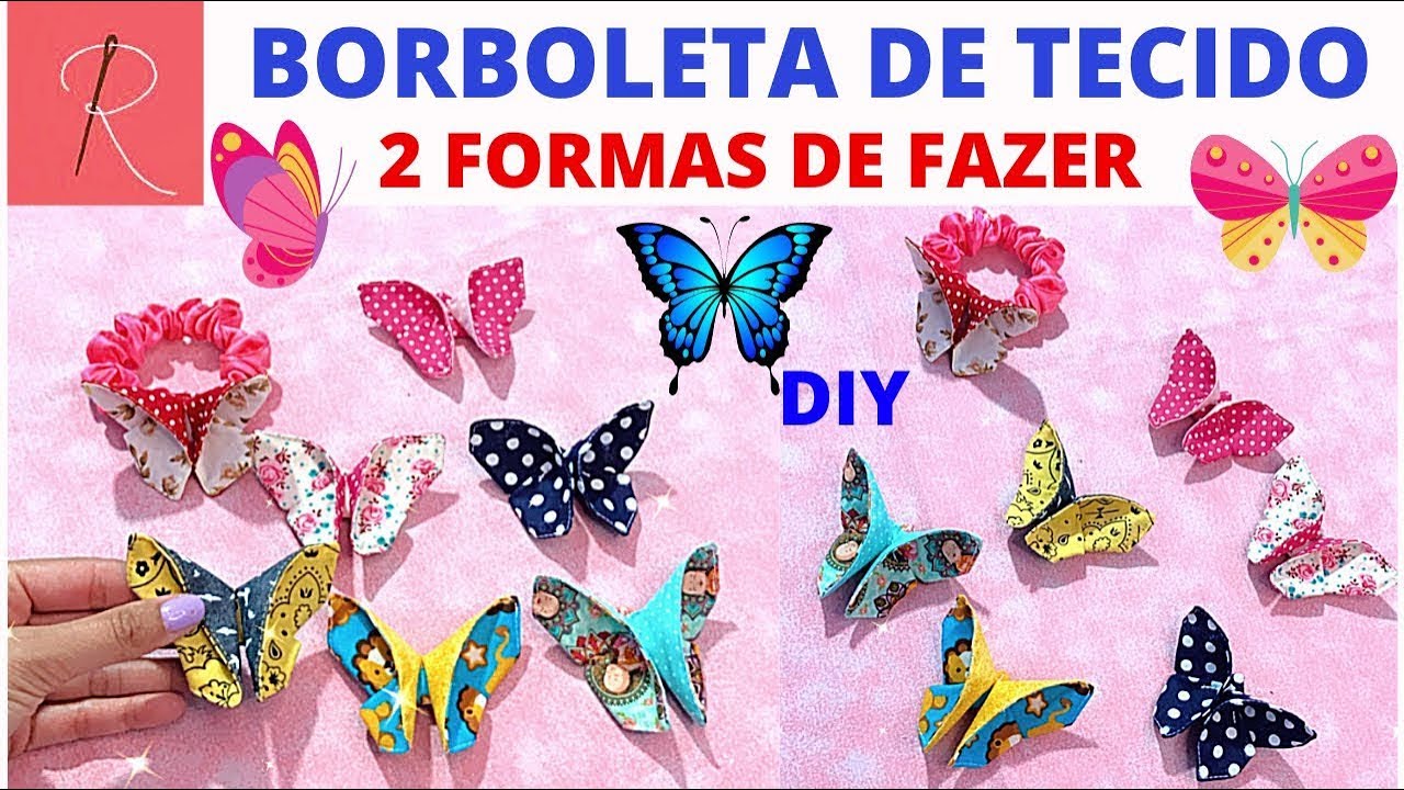 COMO FAZER BORBOLETA DE TECIDO 🌟 CANAL DA ROSA 