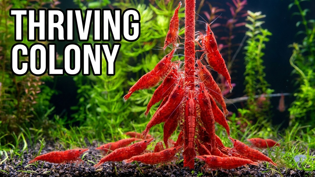 Red Cherry Shrimp No CO2, No Fertz, No Filter, No Water Change