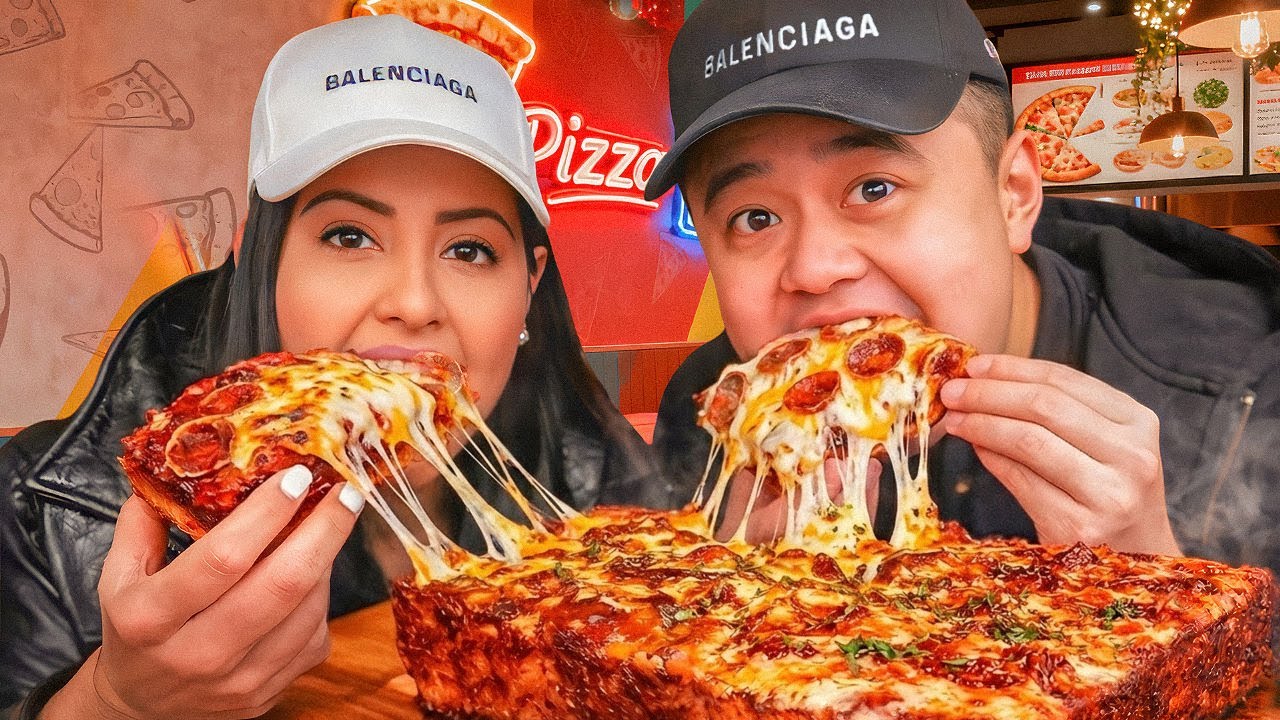 Detroit Pizza That Surprised Us | Kiet & Sara React