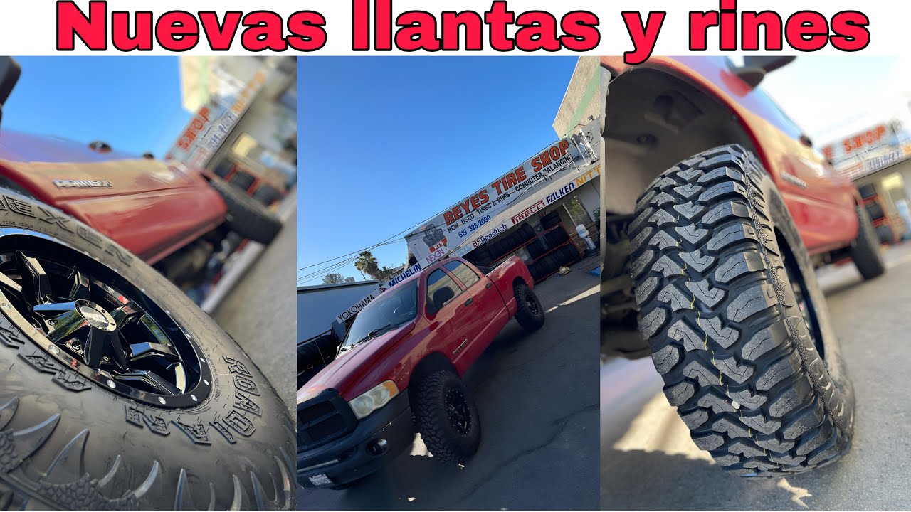 Le cambiamos RINES 17x9 -12 Y LLANTAS 37x12.50r17 M/T nuevas a una RAM 1500 súper levantada
