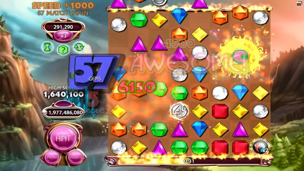 Bejeweled Blitz (PC) - 121 Match Chain [Boosted]