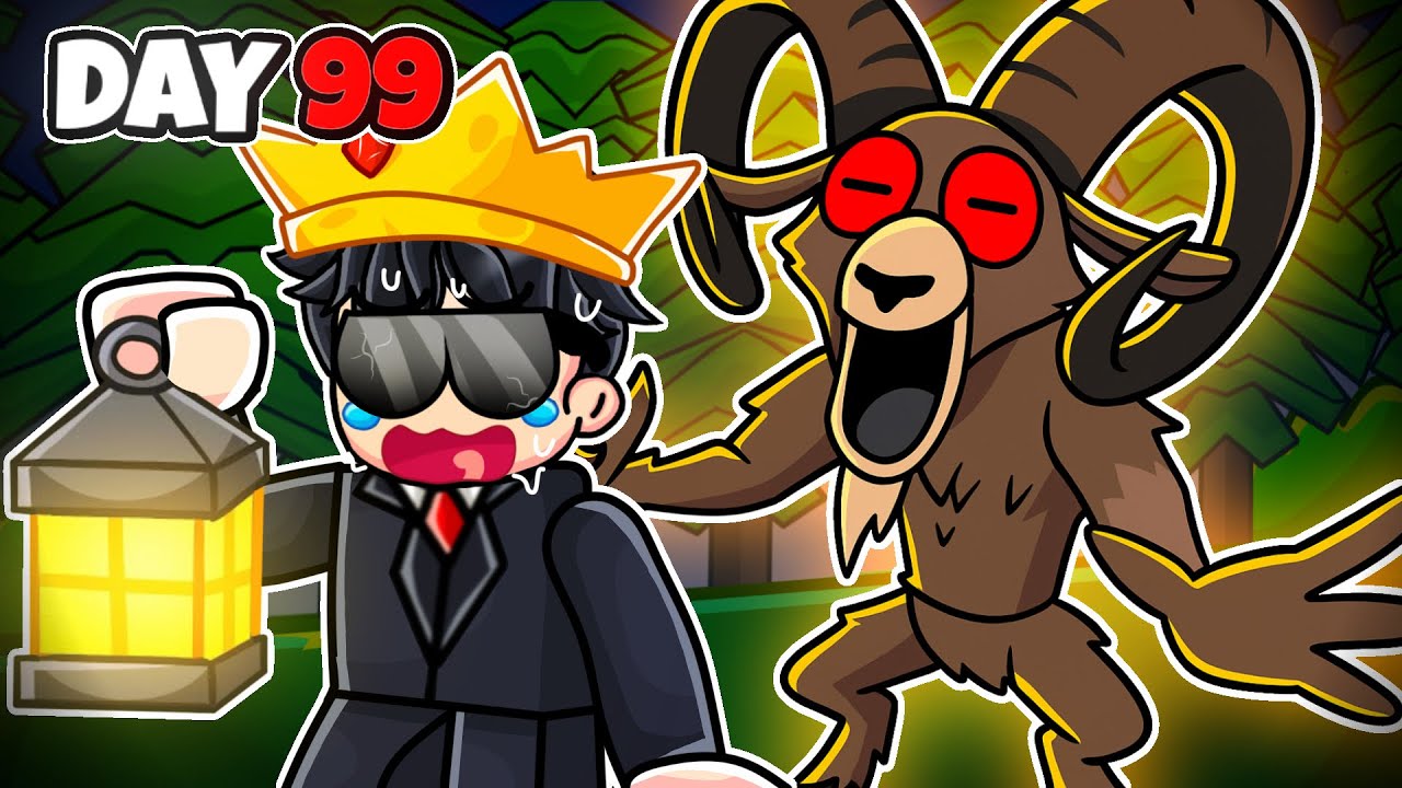 I Survived NEW MONSTER RAM in 99 Nights in The Forest Roblox