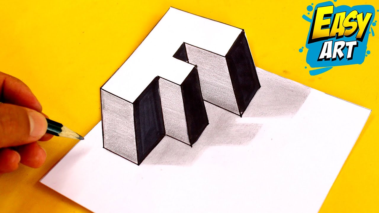 Letters 3D DRAWING 🔴 How to Draw 3D Letter F - Dibujos con letras - Como Dibujar 3D Letra F Easy Art