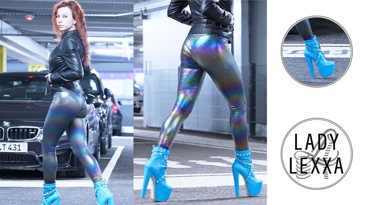 TAJNASHOES HIGH HEELS. BEST OF THE BEST. PUBLIC WALKING IN LEGGINGS AND CUSTOM MADE HEELS.