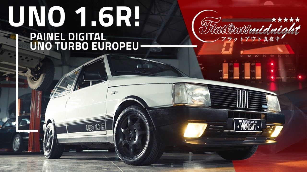 Uno 1.6R 1990 aspirado: frente alta, painel digital e detalhes em fibra de carbono! FlatOut Midnight