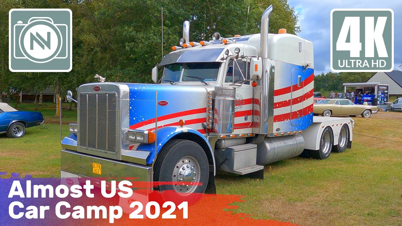 4K Virtual Walk - Almost Us Car Camp 2021 - We take a look at an American car show in Denmark 🚗