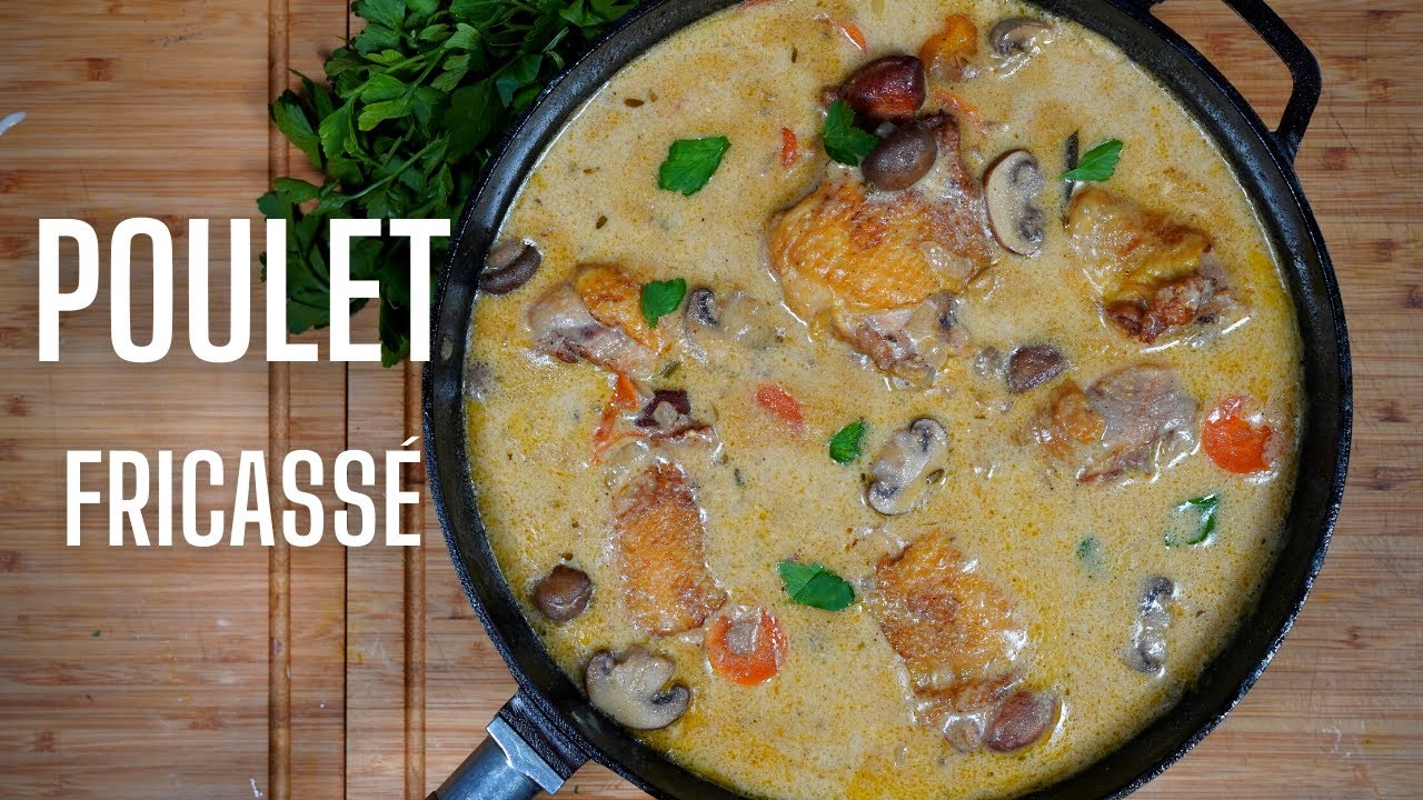 POULET FRICASS&Eacute; AUX CHAMPIGNONS -- Facile et rapide