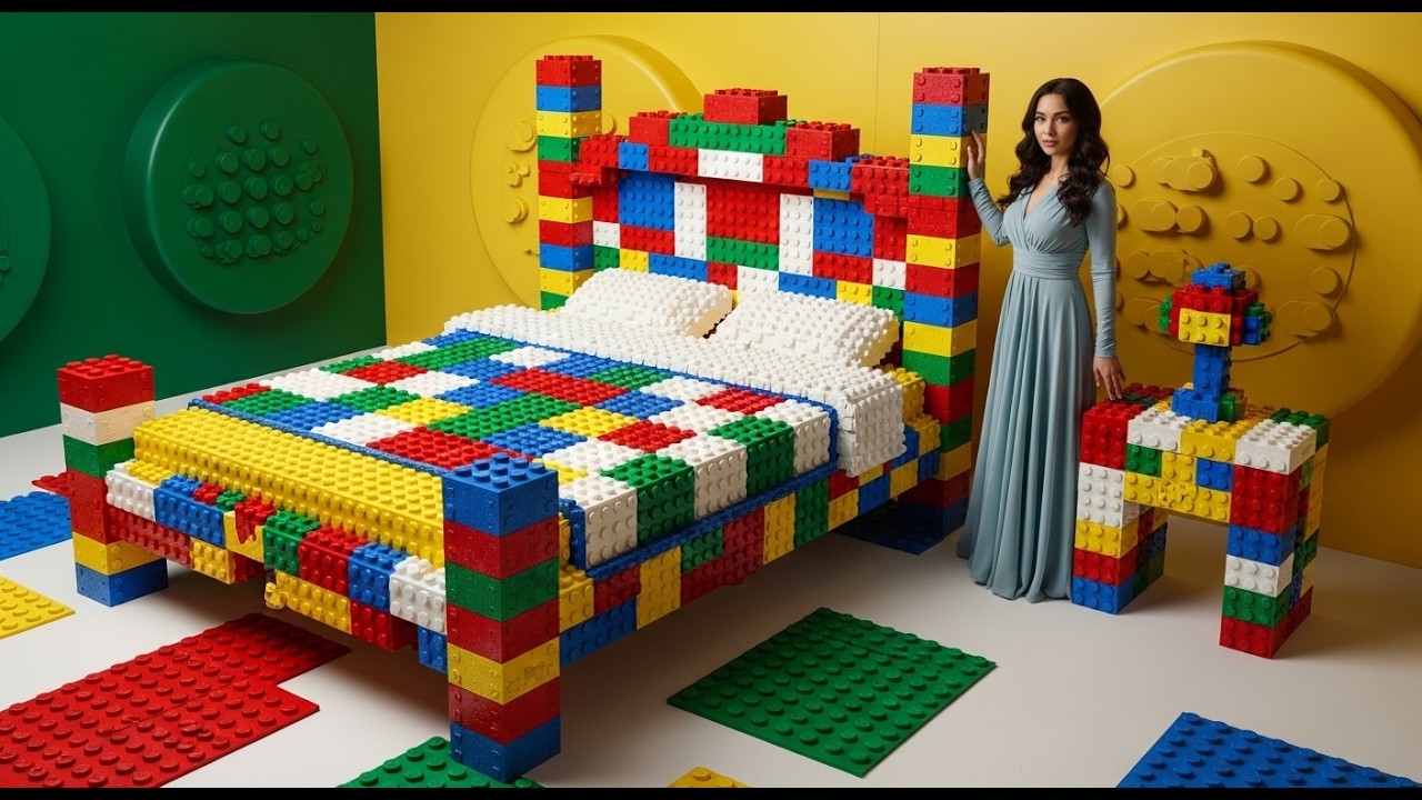 🧱 I Made a BED Out of 50,000 LEGO BRICKS and Jumped on It. ASMR Satisfying Clicking Sounds