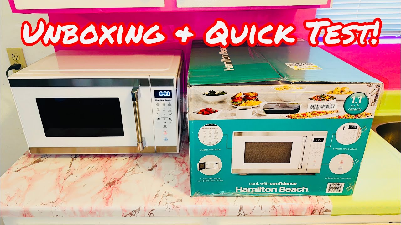 UNBOXING HAMILTON BEACH MICROWAVE & QUICK TEST!