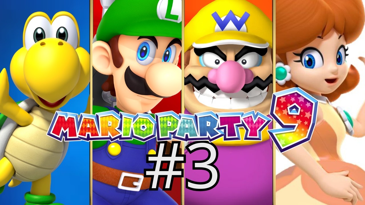 Koopa Troopa vs Luigi vs Wario vs Daisy (4 CPU Battle 3, Very Hard Diff) - Mario Party 9