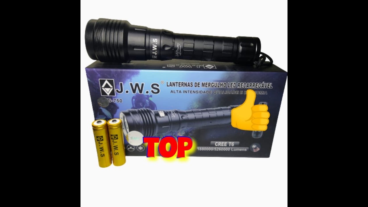 Super Lanterna de mergulho JWS-750 2 Baterias - Até 60 Metros de Profundidade