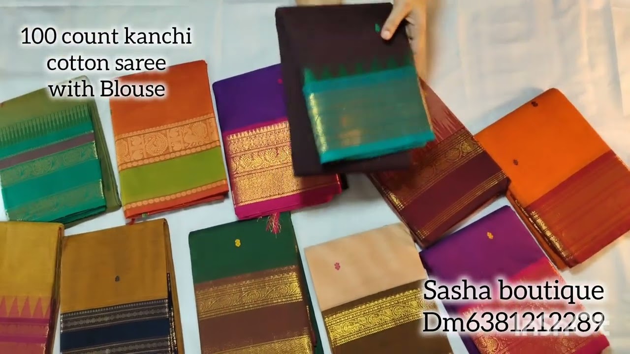 💞Premium quality 100 count kanchi cotton saree with running blouse 💞@Sashaboutique2024 