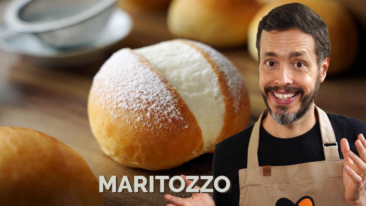 MARITOZZO - Receita romana de p&atilde;o doce com chantilly
