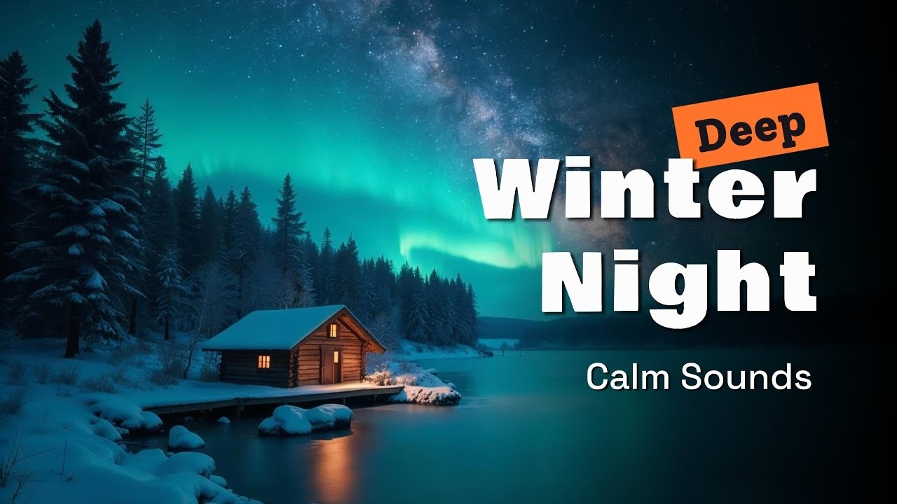 Cozy Winter Cabin Ambience - Deep Chill Music  - Aurora Borealis Night - Deep Sleep, Work, Study