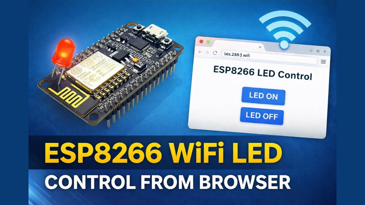 ESP8266 LED Control via Web Server (Arduino IDE) | Full WiFi Project Guide 🚀