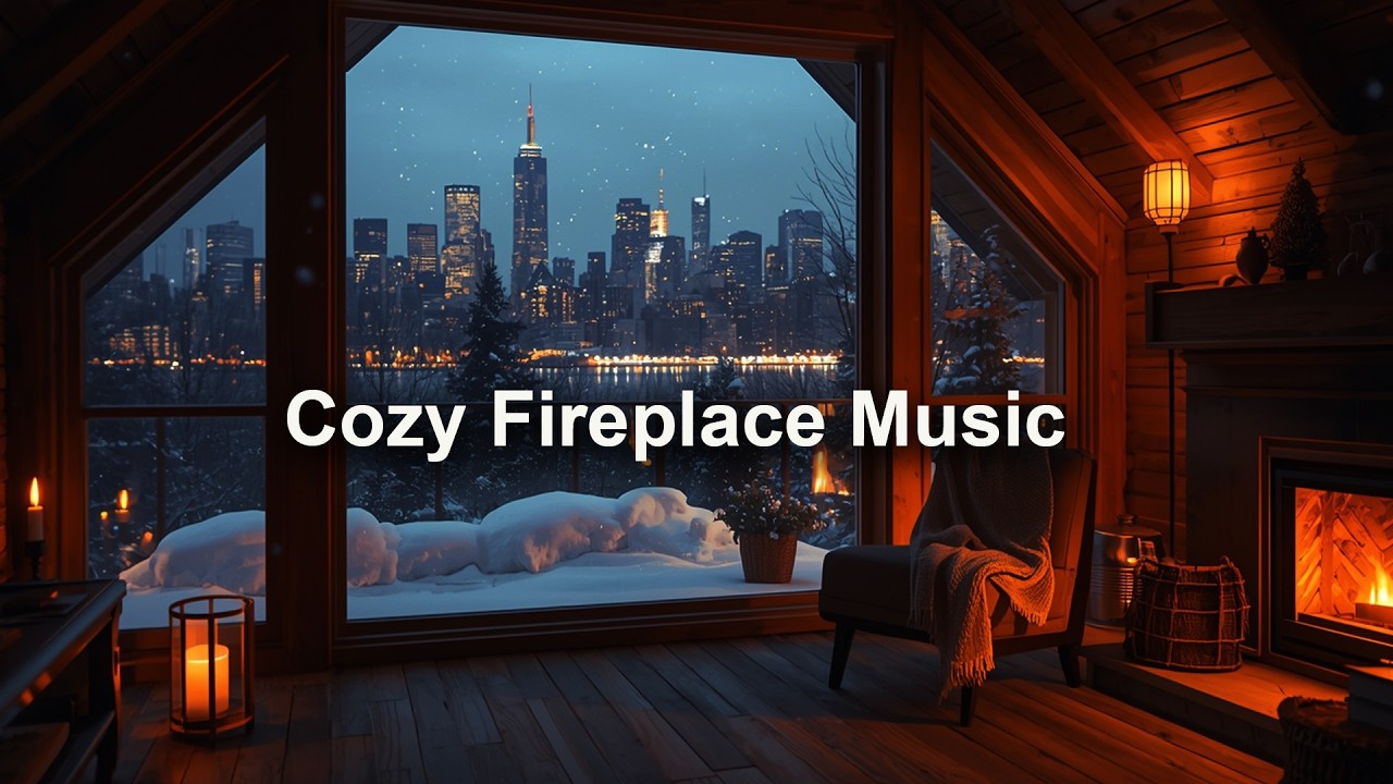 Cozy Winter Ambience in America & Europe ❄️ Fireplace & Relaxing Music