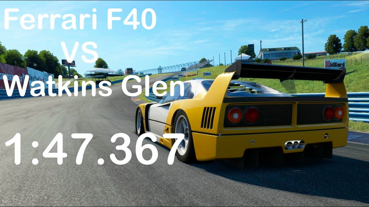 Ferrari f40 LM VS Watkins Glen Hot lap #simracing #assettocorsa #simulator #assettocorsa