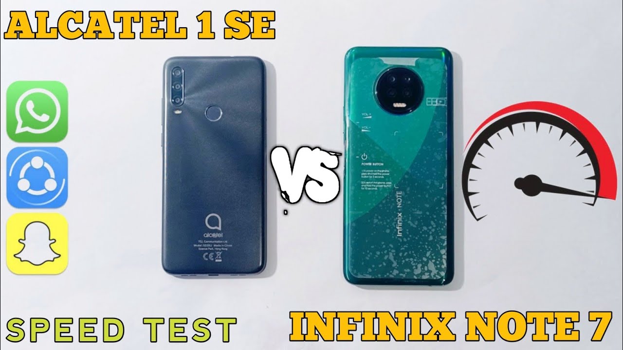 Infinix Note 7 Vs Alcatel 1 SE Speed Test Comparison | 4GB Vs 6GB