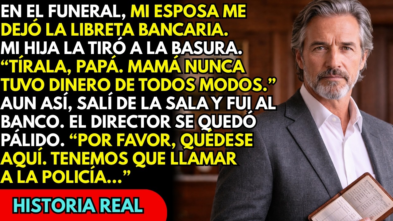 “Es basura, nunca tuvo dinero” — Tiró la libreta de mi esposa… pero el banco se quedó helado