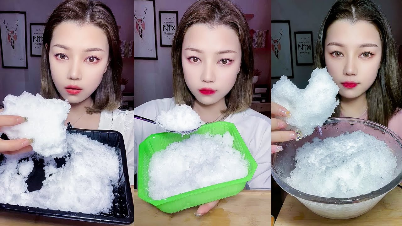 ASMR MUKBANG SNOW ICE EATING SOUNDS