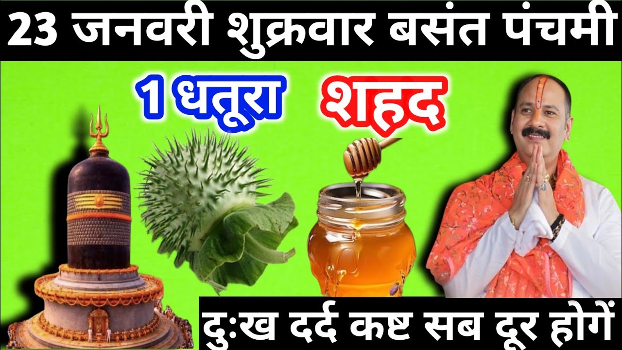23 जनवरी माघ शुक्रवार वसंत पंचमी तिथि के दिन 1 धतूरा और शहद वाला उपाय जरुर करेंpandit pradeep mishra