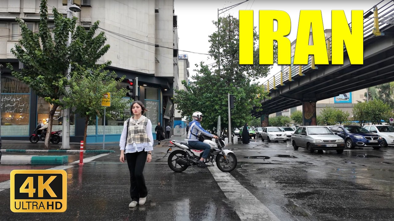 Tehran Rainy Day Walk in Autumn 2024 ☔️ Rain walk [4k]