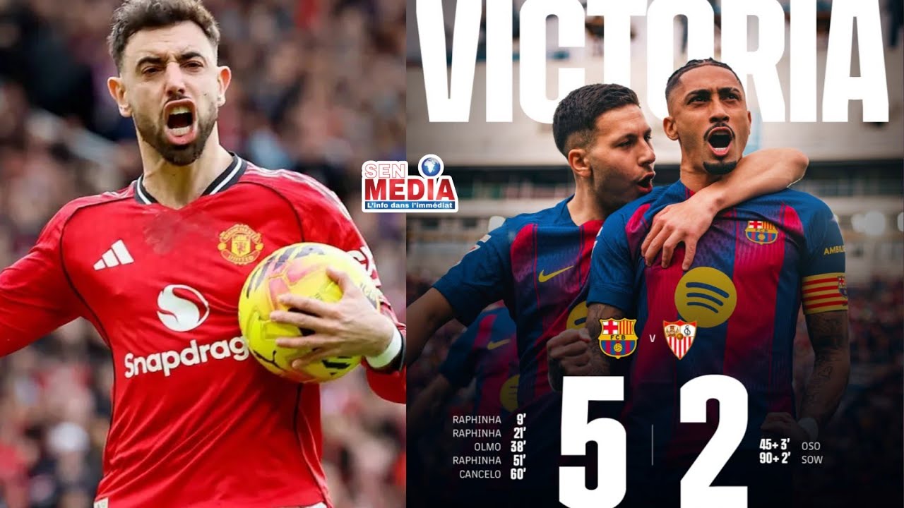 Barcelone domine largement Séville et remet les 4 points - Manchester United enchaîne - B Fernandez 