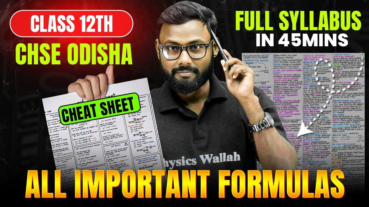 Class 12 Maths – ALL Formulas in 1 Shot 🔥 CHSE Board Exam 2026