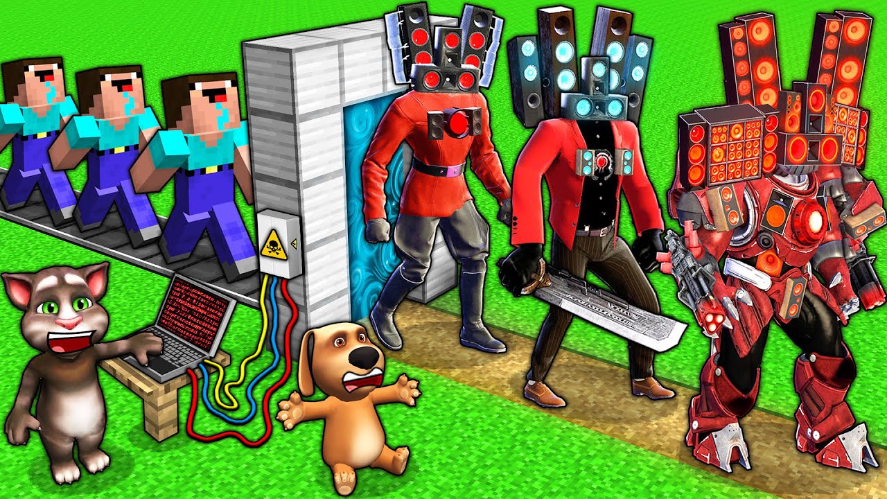 SECRET UPGRADE of SPEAKER MAN vs SKIBIDI TOILET and TV MAN TITAN & TV WOMAN in MINECRAFT animation