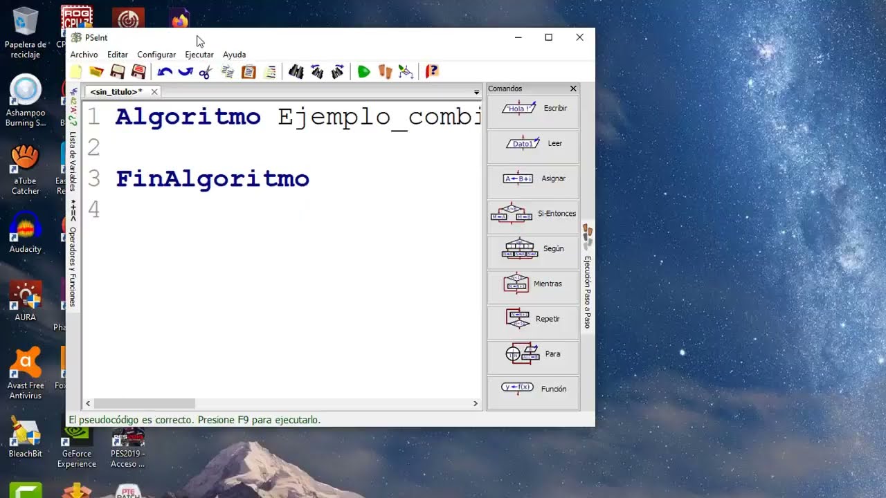 EJEMPLO USO DEL COMANDO ASIGNAR LEER Y ESCRIBIR EN PSEINT