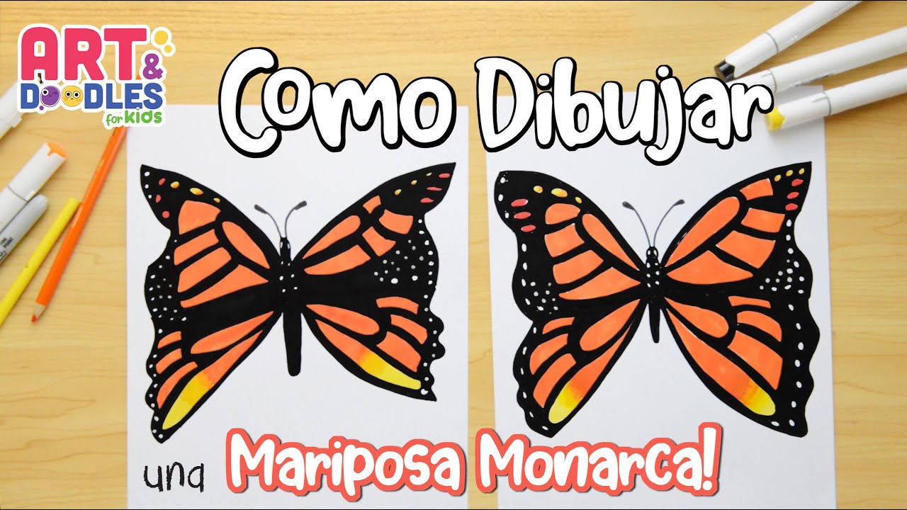 Como dibujar una MARIPOSA MONARCA | Dibujando con mi Mamá 😊🦋