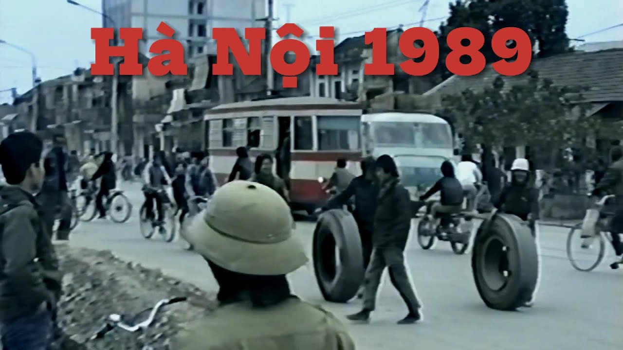 Thước phim hiếm về Hà Nội năm 1989, tàu điện leng keng | hanoi street view
