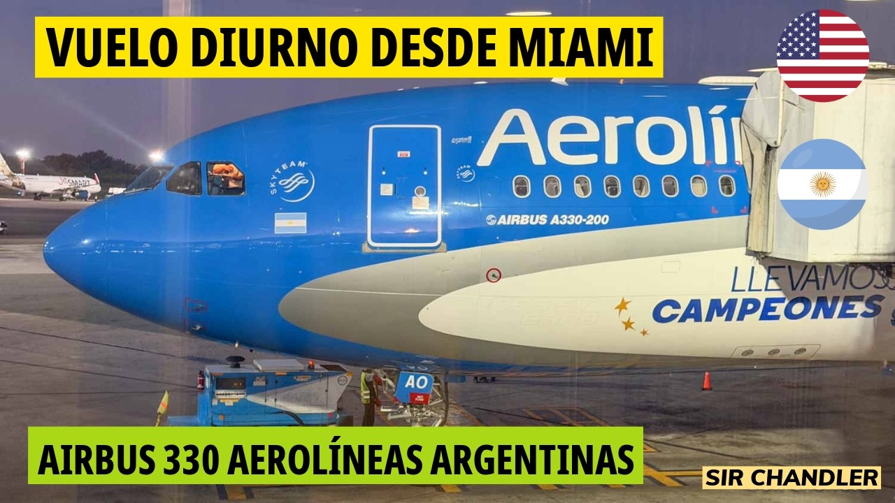 VUELO DIURNO MIAMI BUENOS AIRES AR1305 AEROLÍNEAS ARGENTINAS - CLASE ECONÓMICA