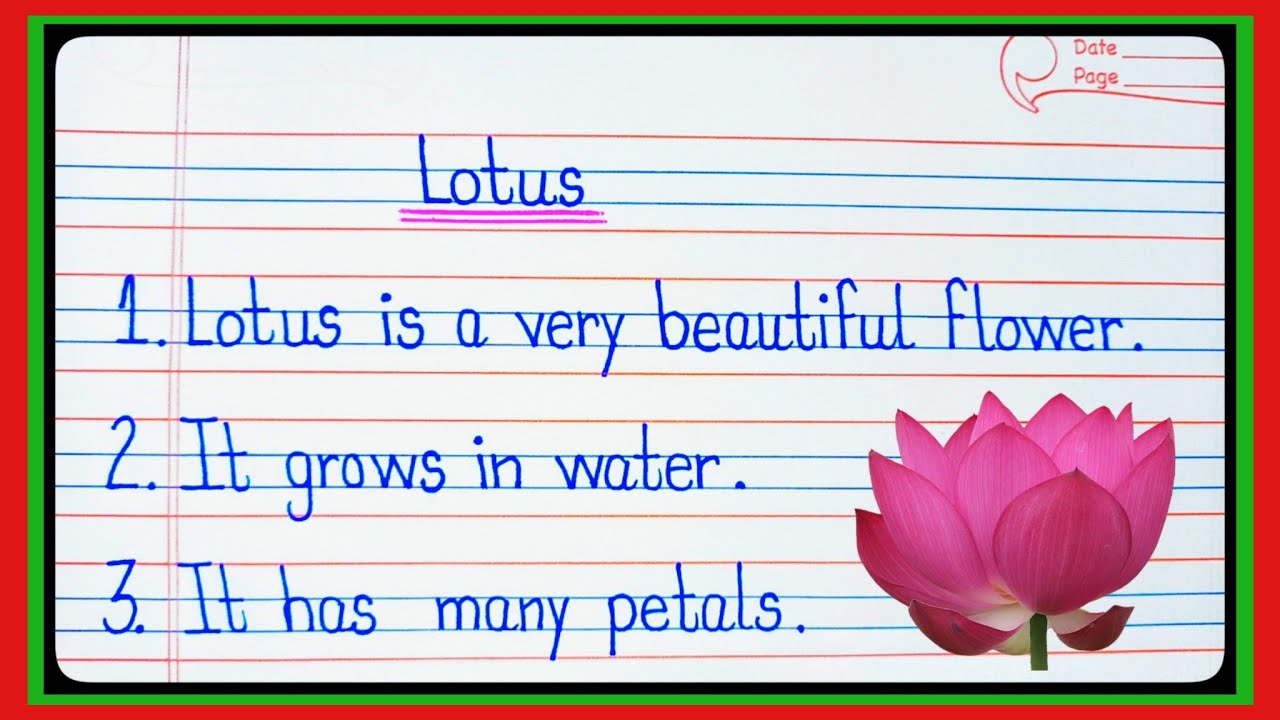 10 lines on lotus/Essay on lotus flower in english/short essay on lotus/10 lines on national flower