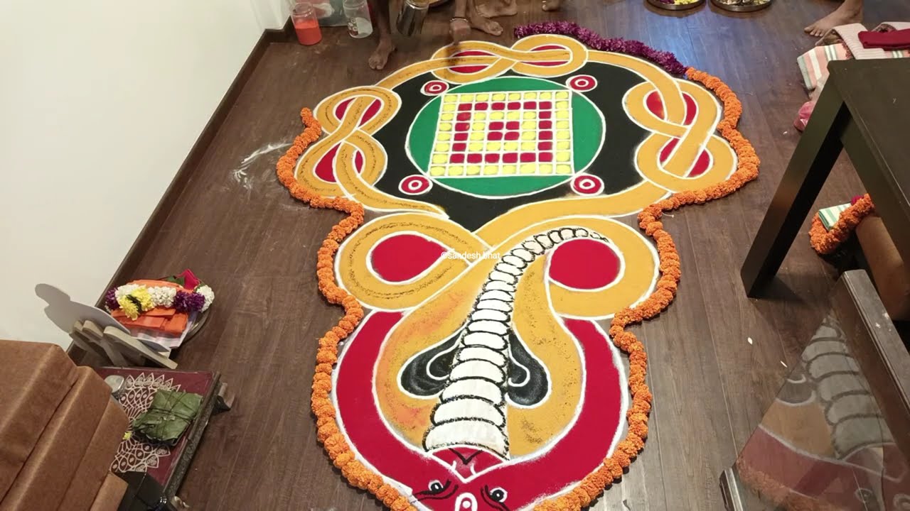 ಆಶ್ಲೇಷ ಬಲಿ ಮಂಡಲ| Ashlesha bali mandalam | Nagara Panchami @SNBHAT (a_life_on_rangavalli) ​