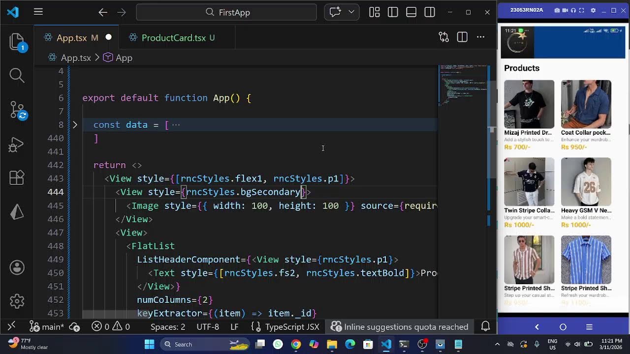 React Native Live Class #4 | Reusable Components, FlatList & RNC Styles | React Native Mobile App