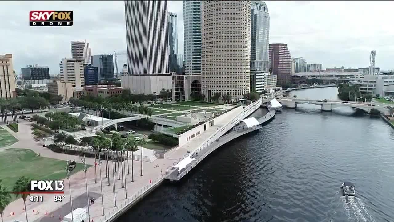 Drone's view of Tampa's new Riverwalk
