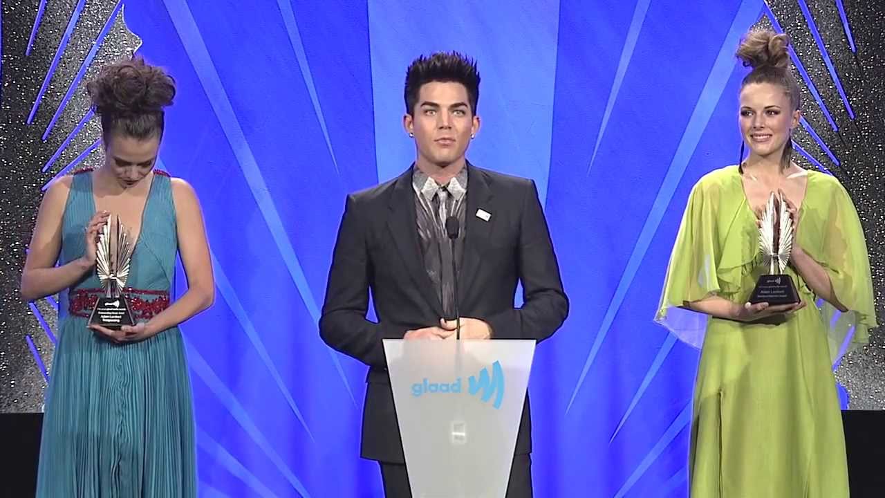 Mel B presents award to Adam Lambert at the #glaadawards